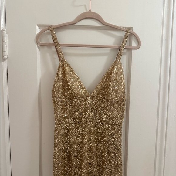Bronx and Banco - Allegra Gold Sequin Maxi Dress - thefunkyskunk.ie